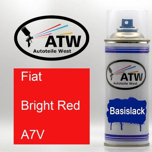 Fiat, Bright Red, A7V: 400ml Sprühdose, von ATW Autoteile West.
